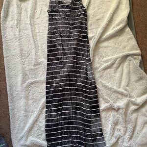 Just Love Black and White Striped maxi dress womens size medium